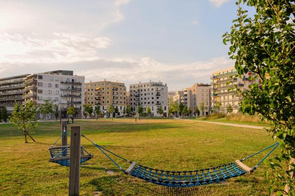 Schwammstadt-Wohngebiet in Wien, Östereich